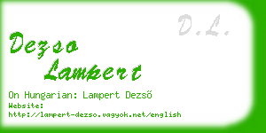 dezso lampert business card
